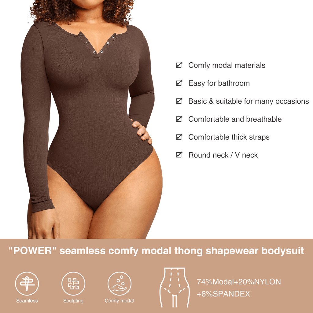 Sleeve Thong Bodysuit
