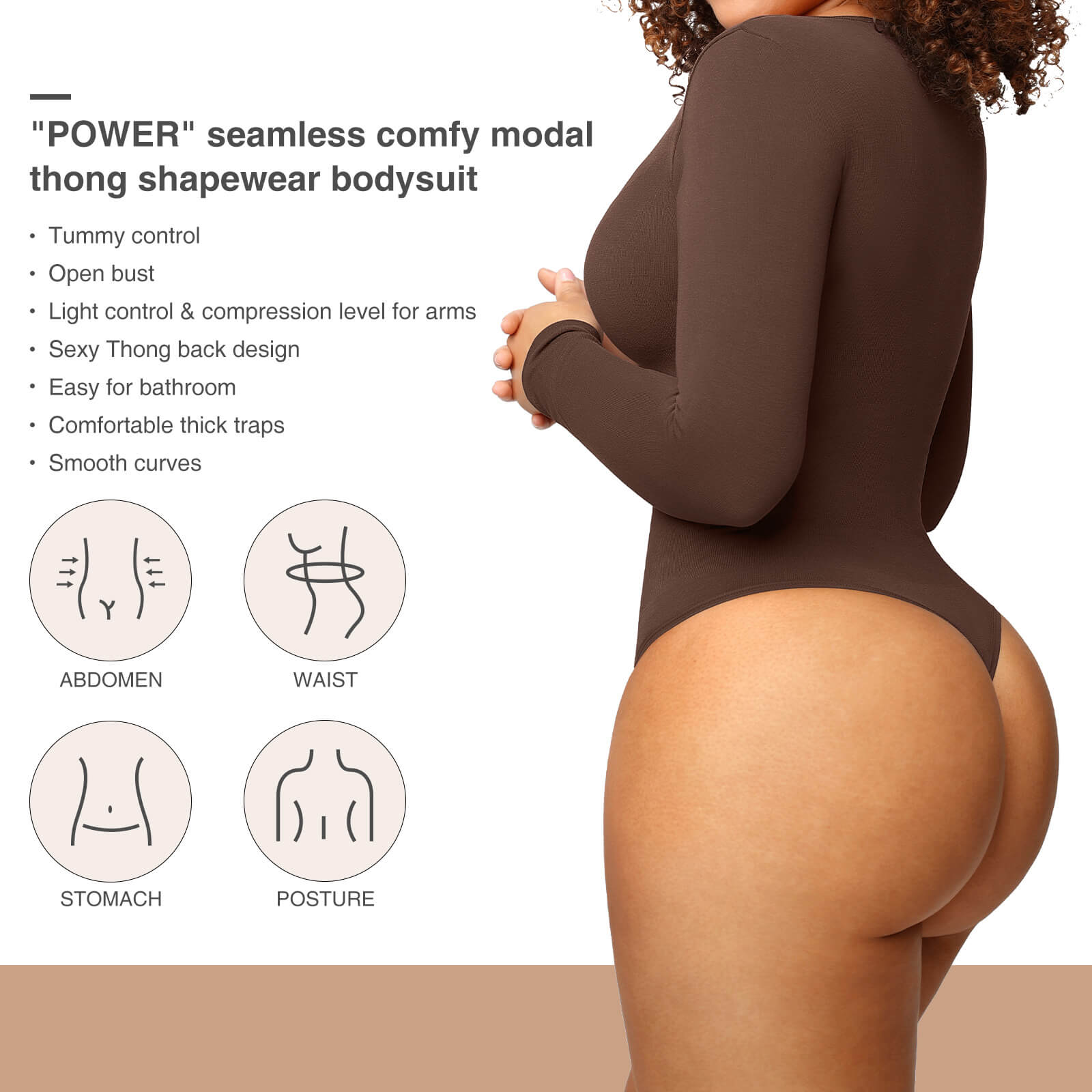 Sleeve Thong Bodysuit