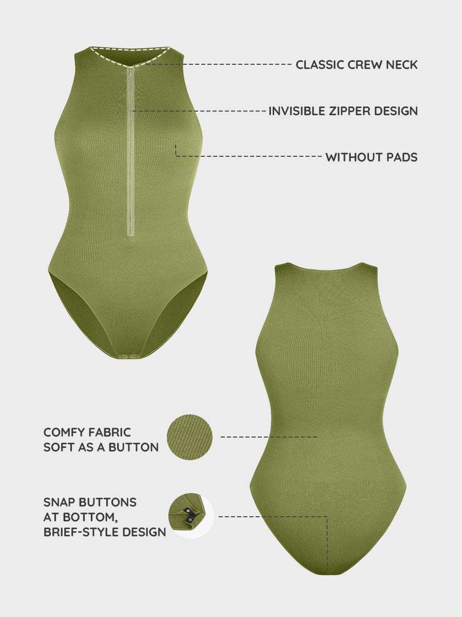Zip-Front Sculpt Bodysuit