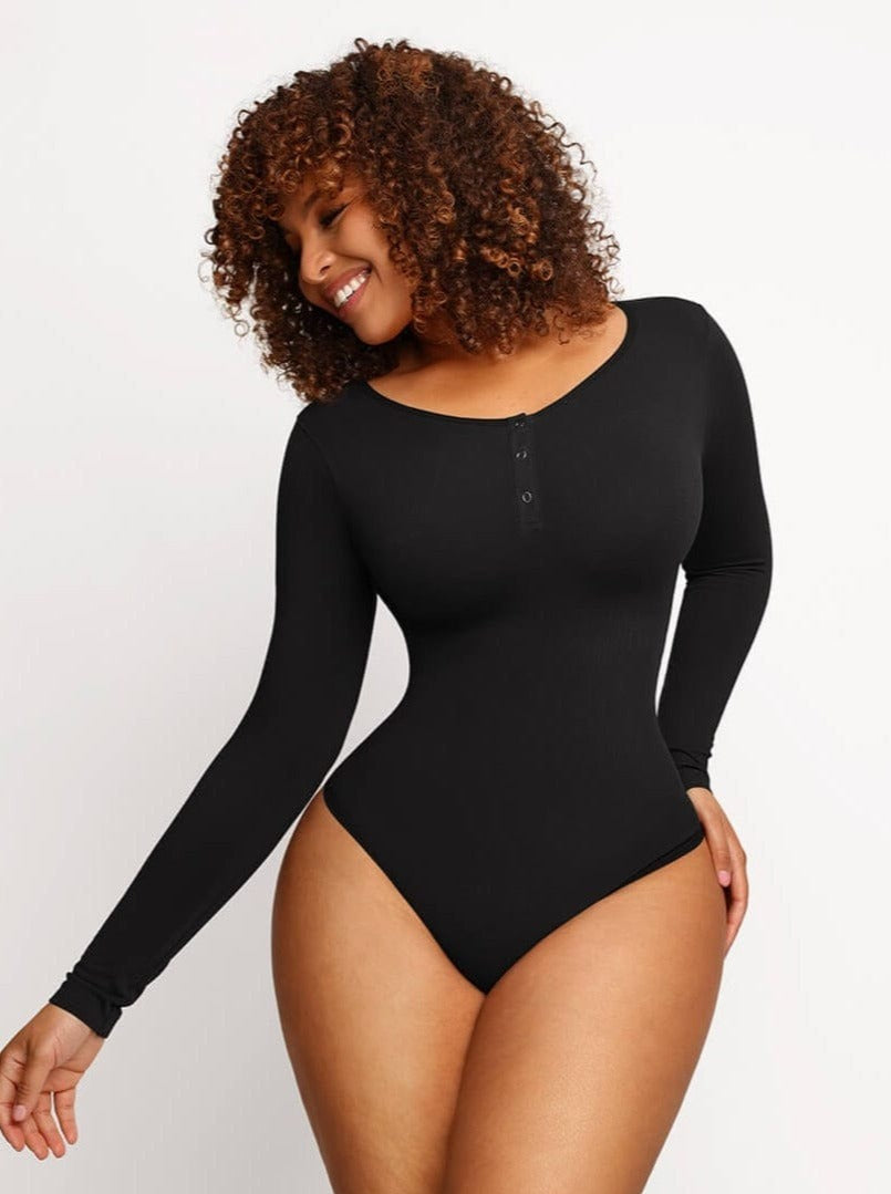 Sleeve Thong Bodysuit